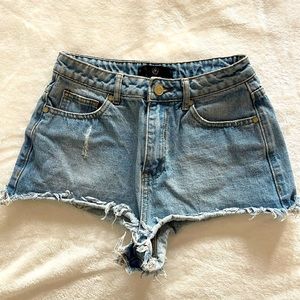 Missguided denim ripped shorts